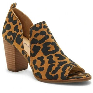 New Lucky brand Junai bootie Dorsay Leopard print